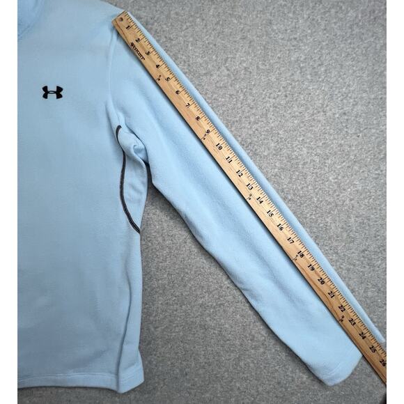 Under Armour Women's  XL Fleece 1/4 Zip Pullover Sweater Light Blue UA Logo - Picture 12 of 13